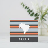 Karte Brasilien: Moderne Streifen (Stehend Vorderseite)