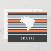 Karte Brasilien: Moderne Streifen (Vorne/Hinten)
