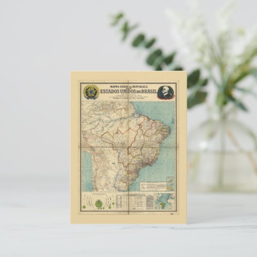 Karte Brasiliens (1908) (Stehend Vorderseite)