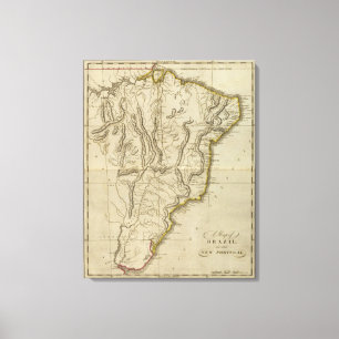 Karte Brasiliens Leinwanddruck