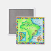 Karte Brasiliens Magnet (Vorderseite/Rückseite)