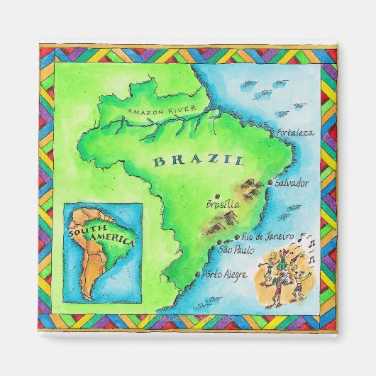 Karte Brasiliens Magnet (Vorne)