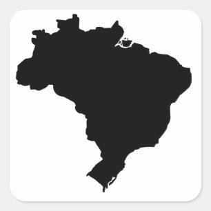 Karte Brasiliens Quadratischer Aufkleber