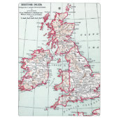 KARTE: BRITISCHE INSELN, c1890 Klemmbrett (Rückseite)