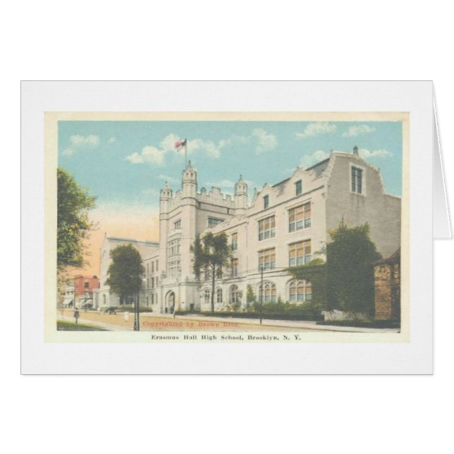 Karte Brooklyns NY Highschool ERASMUS Hall (Vorderseite (Horizontal))