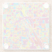 Karte bunten Las Vegass, Nevada Glasuntersetzer (Rückseite)