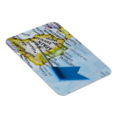 Karte Button in Madrid, Spanien auf Karte, nah Magnet (Rechte Seite)