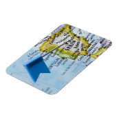 Karte Button in Madrid, Spanien auf Karte, nah Magnet (Linke Seite)