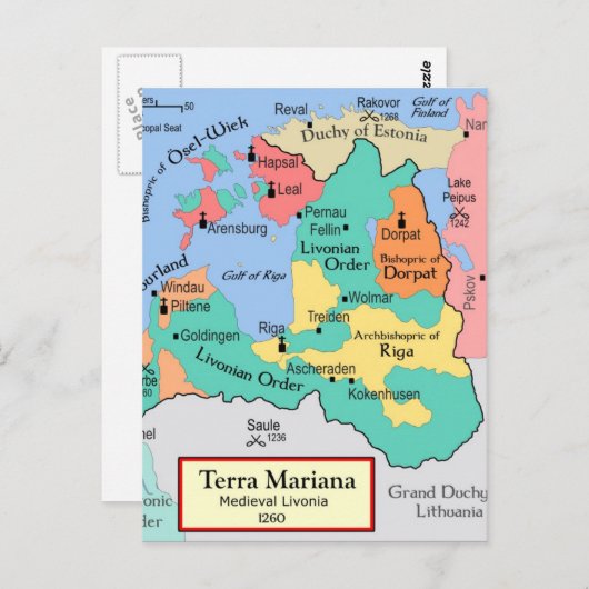 Karte ca. 1260 (Vorne/Hinten)