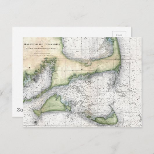 Karte Cape Cod, Nantucket, Martha's Vineyard (Vorne/Hinten)