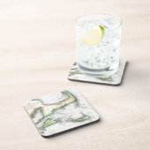 Karte Cape Cod, Nantucket, Martha's Vineyard Getränkeuntersetzer (Rechte Seite)