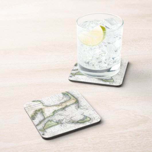 Karte Cape Cod, Nantucket, Martha's Vineyard Getränkeuntersetzer (Rechte Seite)