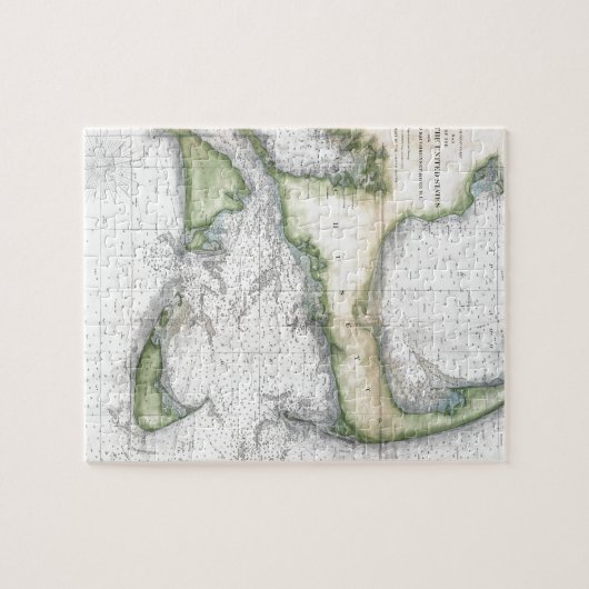 Karte Cape Cod, Nantucket, Martha's Vineyard Puzzle (Horizontal)