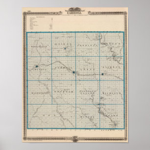 Karte Carroll Landkreis, Staat von Iowa Poster