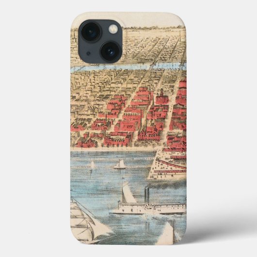 KARTE: CHICAGO, c1857 Case-Mate iPhone Hülle (Rückseite)