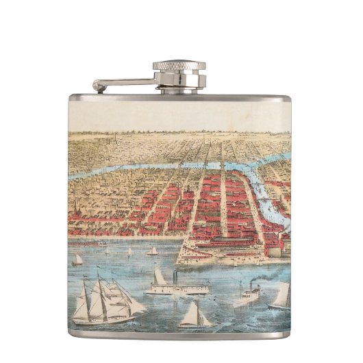 KARTE: CHICAGO, c1857 Flachmann (Vorderseite)