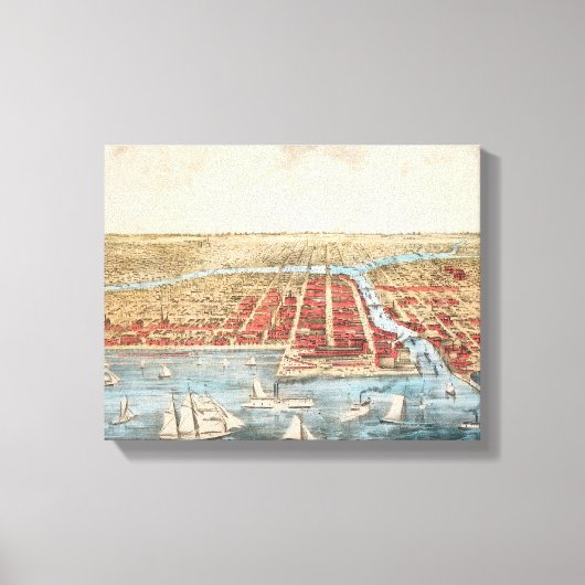 KARTE: CHICAGO, c1857 Leinwanddruck (Vorderseite)