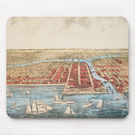 KARTE: CHICAGO, c1857 Mousepad (Vorne)