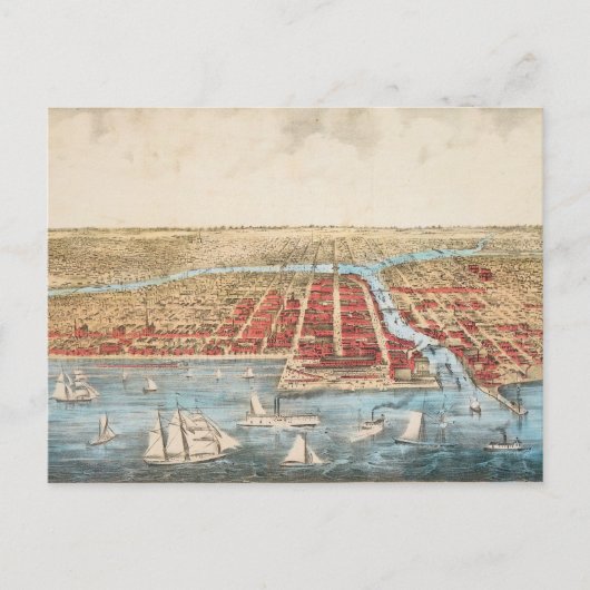 KARTE: CHICAGO, c1857 Postkarte (Vorderseite)