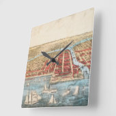 KARTE: CHICAGO, c1857 Quadratische Wanduhr (Winkel)
