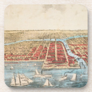 KARTE: CHICAGO, c1857 Untersetzer