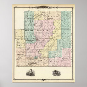 Karte Chippewa County südlichen Teils Poster
