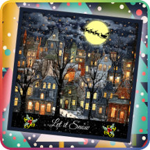 KARTE CHRISTMAS - Schnee lassen - beidseitige Flac