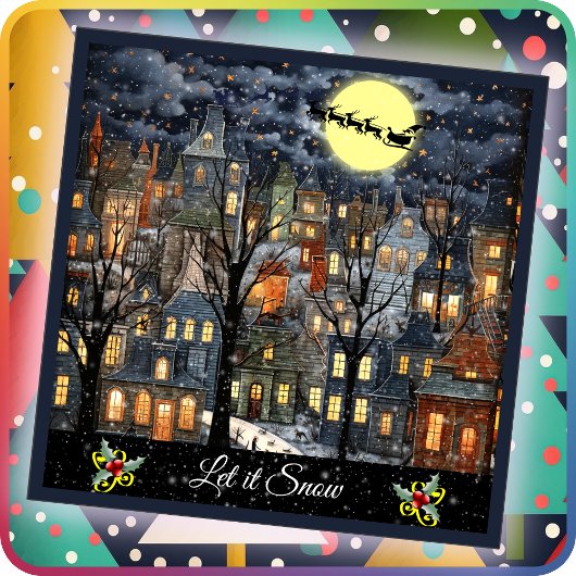 KARTE CHRISTMAS - Schnee lassen - beidseitige Flac