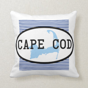 Karte Cod-Karte Silhouette Nautisch Blau Kissen