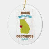 Karte Columbus, Georgia - Zuhause ist, wo das Herz Keramikornament (Links)