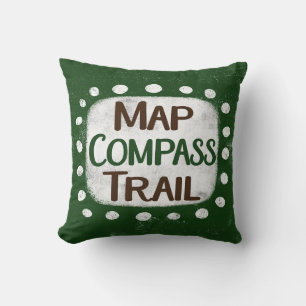 Karte Compass Trail Throw Kissen