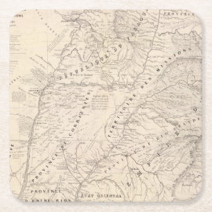 Karte, Corrientes Prov, Terr Auftrag Rechteckiger Pappuntersetzer