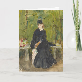KARTE Dame sitzt auf einer Bank Berthe Morisot Mal