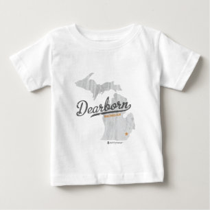 Karte Dearborns Michigan Baby T-shirt