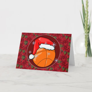 Karte - Dekorativer Santa Basketball