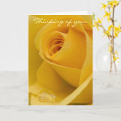 Karte - denkend an Sie Gelb-Rose mit Regen (Gelbe Blume)