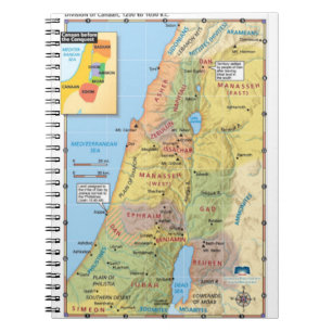 Karte der Abteilung von Canaan zwölf Stammes- Notizblock