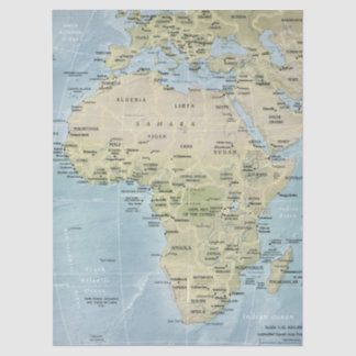 Karte der Afrika-Dekoupage Seidenpapier