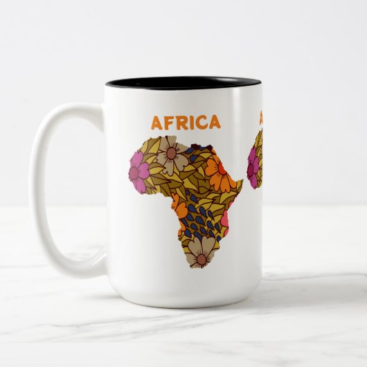 Karte der afrikanischen Blume Zweifarbige Tasse (Links)