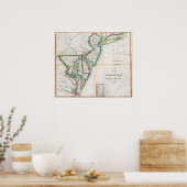 Karte der amerikanischen Küste Poster (Küche)