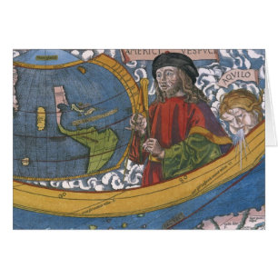 Karte der Amerikas mit dem Entdecker Amerigo Vespu