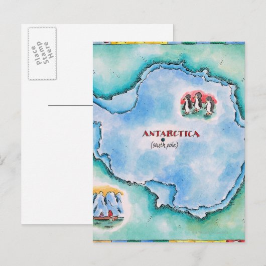 Karte der Antarktis (Vorne/Hinten)