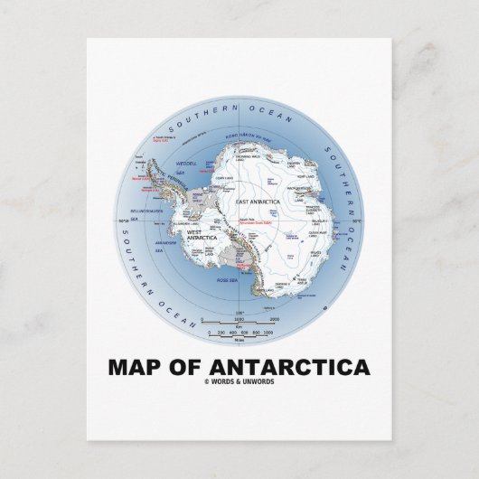Karte der Antarktis (Geografie) (Vorderseite)