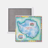 Karte der Antarktis Magnet (Vorderseite/Rückseite)