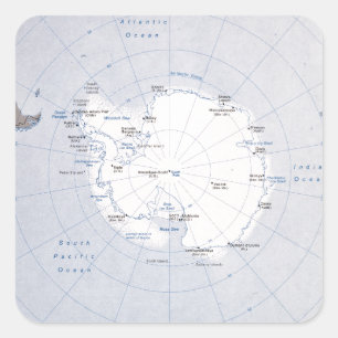 Karte der Antarktisregion (1982) Quadratischer Aufkleber