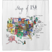 Karte der Anziehungskräfte von USA Duschvorhang (Vorderseite)