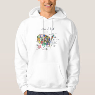 Karte der Anziehungskräfte von USA Hoodie