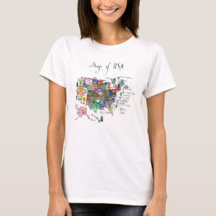 Karte der Anziehungskräfte von USA T-Shirt