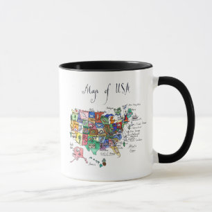 Karte der Anziehungskräfte von USA Tasse