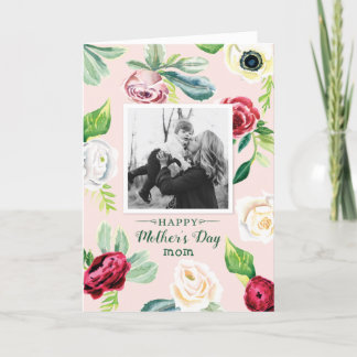 Karte der Aquarell-Blumenmutter Tages